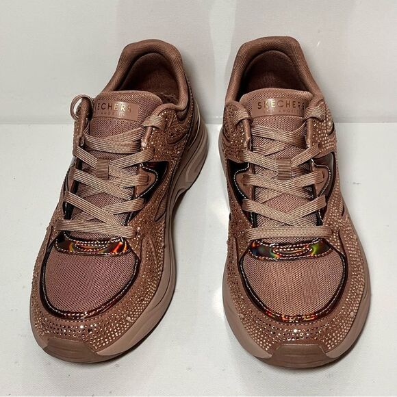 Skechers Hazel Street Rhinestone Lace-Up Sneakers - Picture 3 of 6